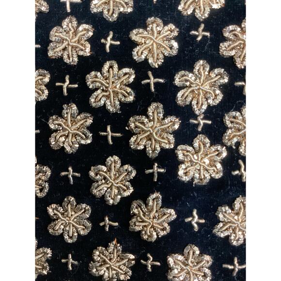 VTG Clutch Women’s 1Size Velvet With Gold Color Embroidery Peacock Motif Black - Picture 10 of 10